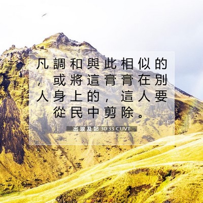 Picture 07 - 出 埃 及 記 30:33 CUVT - 凡 調 和 與 此 相 似 的 ， 或 將 這 - Bible Verse Picture
