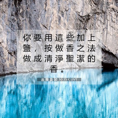 Picture 07 - 出 埃 及 記 30:35 CUVT - 你 要 用 這 些 加 上 鹽 ， 按 做 香 - Bible Verse Picture