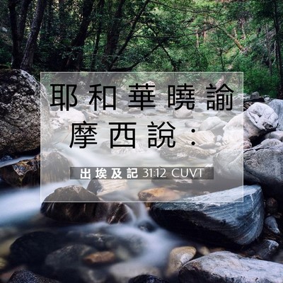 Picture 07 - 出 埃 及 記 31:12 CUVT - 耶 和 華 曉 諭 摩 西 說 - Bible Verse Picture