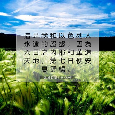 Picture 07 - 出 埃 及 記 31:17 CUVT - 這 是 我 和 以 色 列 人 永 遠 的 證 - Bible Verse Picture