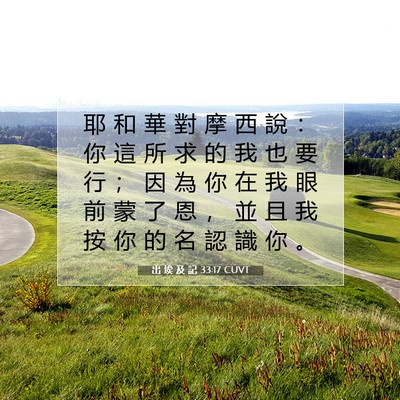 Picture 07 - 出 埃 及 記 33:17 CUVT - 耶 和 華 對 摩 西 說 ： 你 這 所 求 - Bible Verse Picture