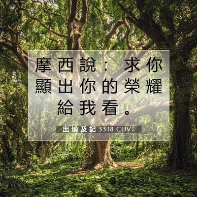 Picture 07 - 出 埃 及 記 33:18 CUVT - 摩 西 說 ： 求 你 顯 出 你 的 榮 耀 - Bible Verse Picture