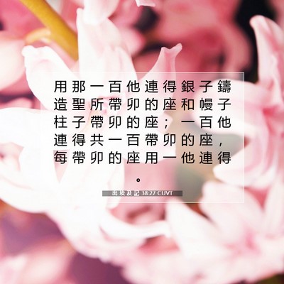 Picture 07 - 出 埃 及 記 38:27 CUVT - 用 那 一 百 他 連 得 銀 子 鑄 造 聖 - Bible Verse Picture