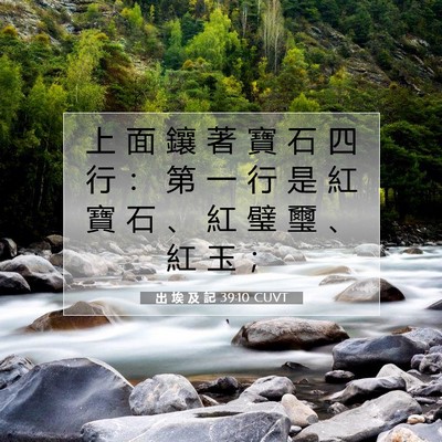 Picture 07 - 出 埃 及 記 39:10 CUVT - 上 面 鑲 著 寶 石 四 行 ： 第 一 行 - Bible Verse Picture