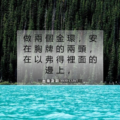 Picture 07 - 出 埃 及 記 39:19 CUVT - 做 兩 個 金 環 ， 安 在 胸 牌 的 兩 - Bible Verse Picture