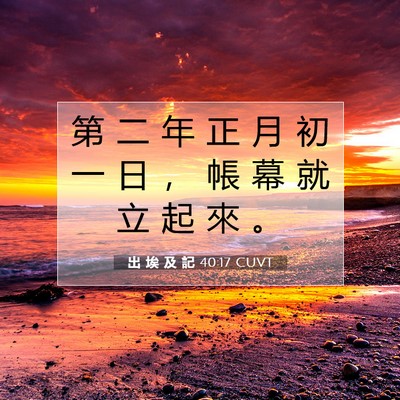 Picture 07 - 出 埃 及 記 40:17 CUVT - 第 二 年 正 月 初 一 日 ， 帳 幕 就 - Bible Verse Picture