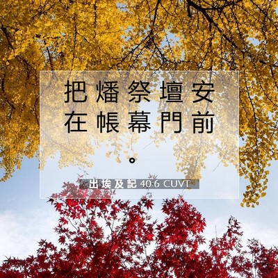 Picture 07 - 出 埃 及 記 40:6 CUVT - 把 燔 祭 壇 安 在 帳 幕 門 前 - Bible Verse Picture