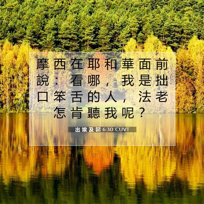 Picture 07 - 出 埃 及 記 6:30 CUVT - 摩 西 在 耶 和 華 面 前 說 ： 看 哪 - Bible Verse Picture