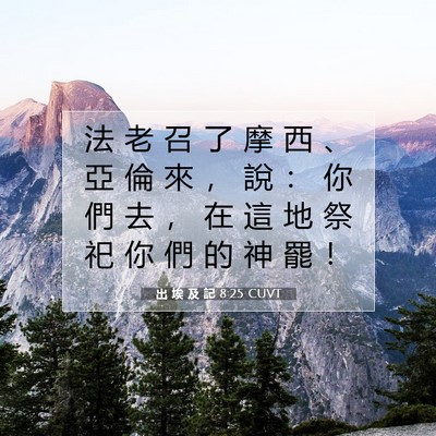 Picture 07 - 出 埃 及 記 8:25 CUVT - 法 老 召 了 摩 西 、 亞 倫 來 ， 說 - Bible Verse Picture