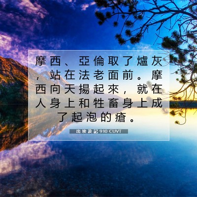 Picture 07 - 出 埃 及 記 9:10 CUVT - 摩 西 、 亞 倫 取 了 爐 灰 ， 站 在 - Bible Verse Picture