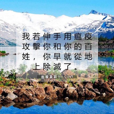 Picture 07 - 出 埃 及 記 9:15 CUVT - 我 若 伸 手 用 瘟 疫 攻 擊 你 和 你 - Bible Verse Picture