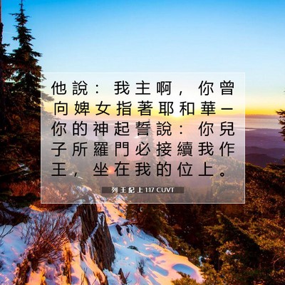 Picture 07 - 列 王 紀 上 1:17 CUVT - 他 說 ： 我 主 啊 ， 你 曾 向 婢 女 - Bible Verse Picture