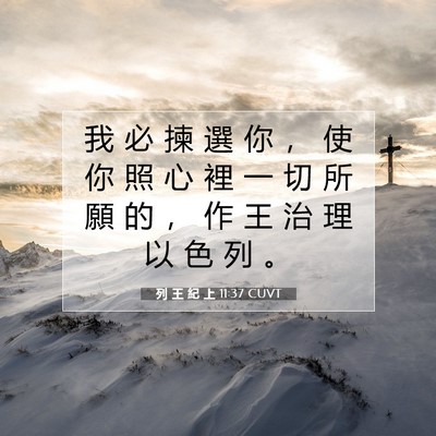Picture 07 - 列 王 紀 上 11:37 CUVT - 我 必 揀 選 你 ， 使 你 照 心 裡 一 - Bible Verse Picture