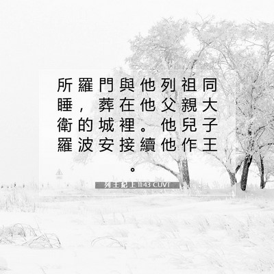 Picture 07 - 列 王 紀 上 11:43 CUVT - 所 羅 門 與 他 列 祖 同 睡 ， 葬 在 - Bible Verse Picture