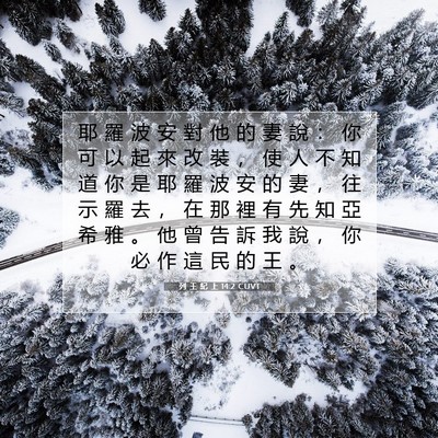 Picture 07 - 列 王 紀 上 14:2 CUVT - 耶 羅 波 安 對 他 的 妻 說 ： 你 可 - Bible Verse Picture