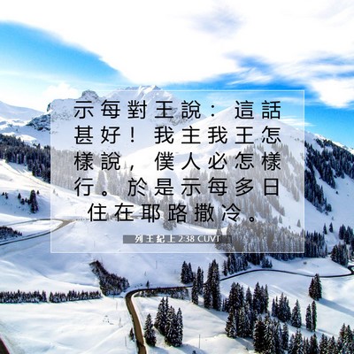 Picture 07 - 列 王 紀 上 2:38 CUVT - 示 每 對 王 說 ： 這 話 甚 好 ！ 我 - Bible Verse Picture