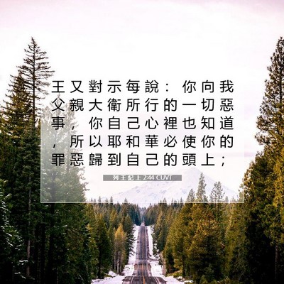 Picture 07 - 列 王 紀 上 2:44 CUVT - 王 又 對 示 每 說 ： 你 向 我 父 親 - Bible Verse Picture