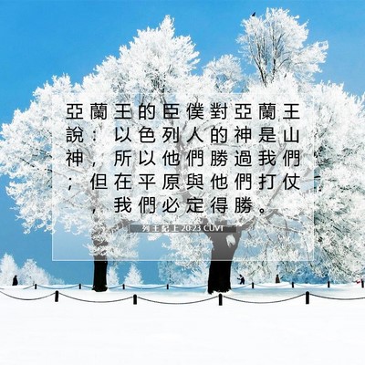 Picture 07 - 列 王 紀 上 20:23 CUVT - 亞 蘭 王 的 臣 僕 對 亞 蘭 王 說 ： - Bible Verse Picture