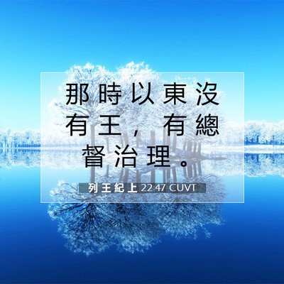 Picture 07 - 列 王 紀 上 22:47 CUVT - 那 時 以 東 沒 有 王 ， 有 總 督 治 - Bible Verse Picture