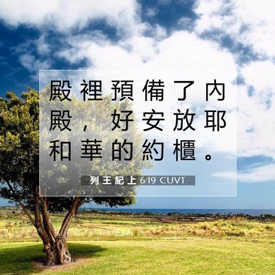 Picture 07 - 列 王 紀 上 6:19 CUVT - 殿 裡 預 備 了 內 殿 ， 好 安 放 耶 - Bible Verse Picture
