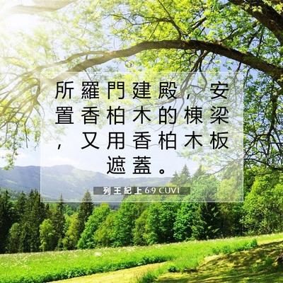 Picture 07 - 列 王 紀 上 6:9 CUVT - 所 羅 門 建 殿 ， 安 置 香 柏 木 的 - Bible Verse Picture