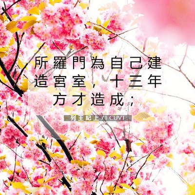 Picture 07 - 列 王 紀 上 7:1 CUVT - 所 羅 門 為 自 己 建 造 宮 室 ， 十 - Bible Verse Picture