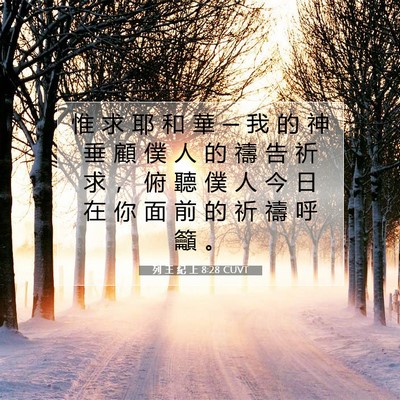 Picture 07 - 列 王 紀 上 8:28 CUVT - 惟 求 耶 和 華 ─ 我 的 神 垂 顧 僕 - Bible Verse Picture