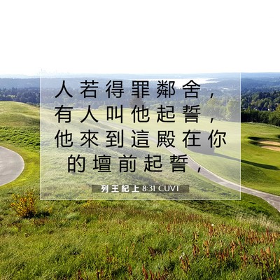 Picture 07 - 列 王 紀 上 8:31 CUVT - 人 若 得 罪 鄰 舍 ， 有 人 叫 他 起 - Bible Verse Picture