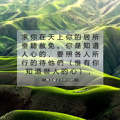 Picture 07 - 列 王 紀 上 8:39 CUVT - 求 你 在 天 上 你 的 居 所 垂 聽 赦 - Bible Verse Picture