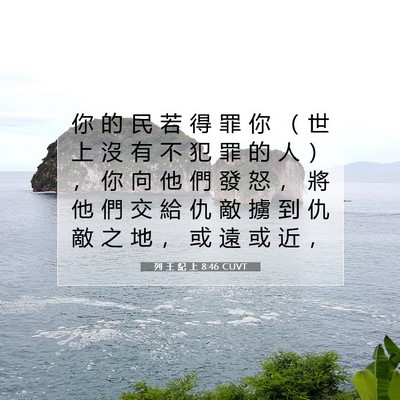 Picture 07 - 列 王 紀 上 8:46 CUVT - 你 的 民 若 得 罪 你 （ 世 上 沒 有 - Bible Verse Picture
