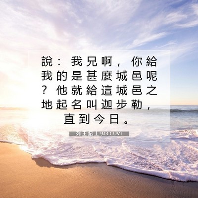 Picture 07 - 列 王 紀 上 9:13 CUVT - 說 ： 我 兄 啊 ， 你 給 我 的 是 甚 - Bible Verse Picture
