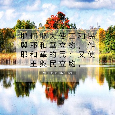 Picture 07 - 列 王 紀 下 11:17 CUVT - 耶 何 耶 大 使 王 和 民 與 耶 和 華 - Bible Verse Picture
