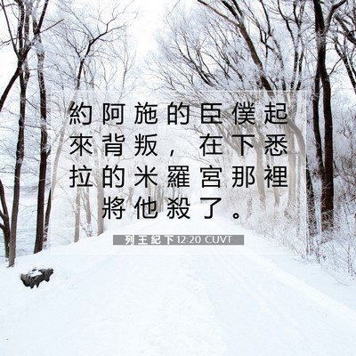 Picture 07 - 列 王 紀 下 12:20 CUVT - 約 阿 施 的 臣 僕 起 來 背 叛 ， 在 - Bible Verse Picture