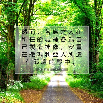 Picture 07 - 列 王 紀 下 17:29 CUVT - 然 而 ， 各 族 之 人 在 所 住 的 城 - Bible Verse Picture