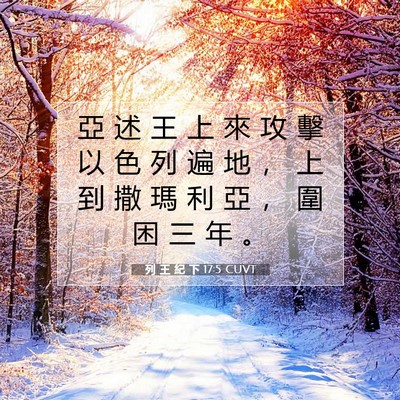 Picture 07 - 列 王 紀 下 17:5 CUVT - 亞 述 王 上 來 攻 擊 以 色 列 遍 地 - Bible Verse Picture