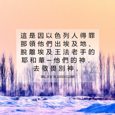Picture 07 - 列 王 紀 下 17:7 CUVT - 這 是 因 以 色 列 人 得 罪 那 領 他 - Bible Verse Picture