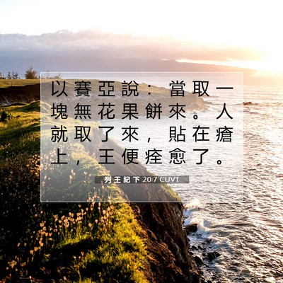 Picture 07 - 列 王 紀 下 20:7 CUVT - 以 賽 亞 說 ： 當 取 一 塊 無 花 果 - Bible Verse Picture