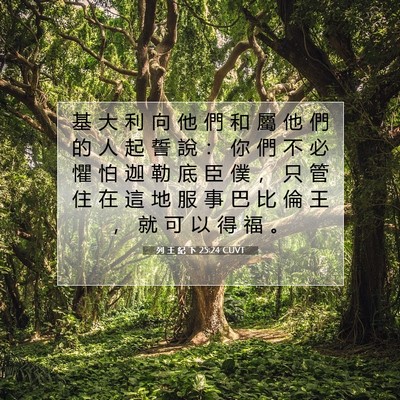 Picture 07 - 列 王 紀 下 25:24 CUVT - 基 大 利 向 他 們 和 屬 他 們 的 人 - Bible Verse Picture