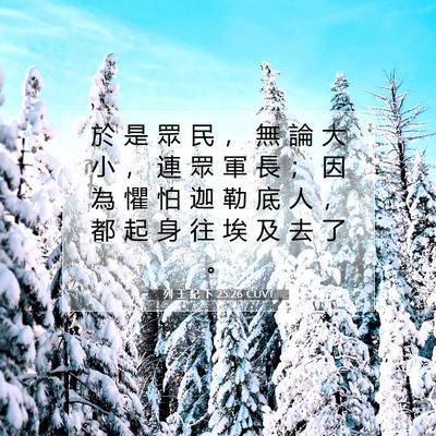 Picture 07 - 列 王 紀 下 25:26 CUVT - 於 是 眾 民 ， 無 論 大 小 ， 連 眾 - Bible Verse Picture