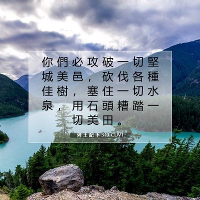 Picture 07 - 列 王 紀 下 3:19 CUVT - 你 們 必 攻 破 一 切 堅 城 美 邑 ， - Bible Verse Picture