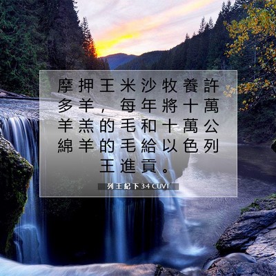 Picture 07 - 列 王 紀 下 3:4 CUVT - 摩 押 王 米 沙 牧 養 許 多 羊 ， 每 - Bible Verse Picture