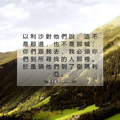 Picture 07 - 列 王 紀 下 6:19 CUVT - 以 利 沙 對 他 們 說 ： 這 不 是 那 - Bible Verse Picture