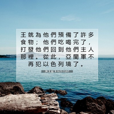 Picture 07 - 列 王 紀 下 6:23 CUVT - 王 就 為 他 們 預 備 了 許 多 食 物 - Bible Verse Picture
