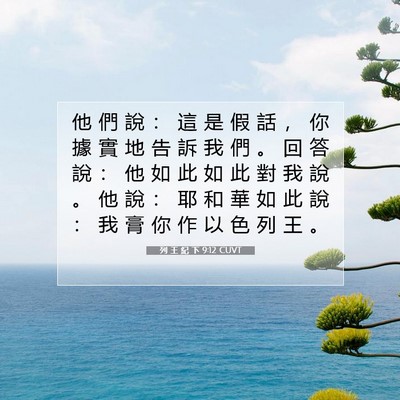Picture 07 - 列 王 紀 下 9:12 CUVT - 他 們 說 ： 這 是 假 話 ， 你 據 實 - Bible Verse Picture
