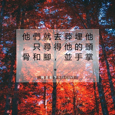 Picture 07 - 列 王 紀 下 9:35 CUVT - 他 們 就 去 葬 埋 他 ， 只 尋 得 他 - Bible Verse Picture