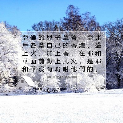 Picture 07 - 利 未 記 10:1 CUVT - 亞 倫 的 兒 子 拿 答 、 亞 比 戶 各 - Bible Verse Picture