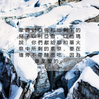 Picture 07 - 利 未 記 10:12 CUVT - 摩 西 對 亞 倫 和 他 剩 下 的 兒 子 - Bible Verse Picture