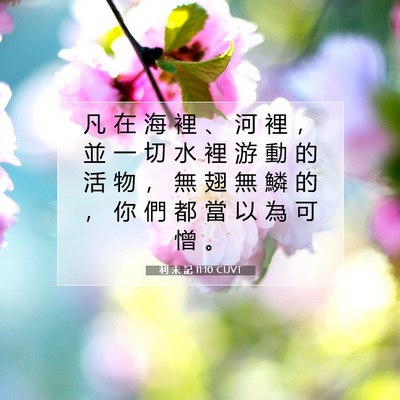 Picture 07 - 利 未 記 11:10 CUVT - 凡 在 海 裡 、 河 裡 ， 並 一 切 水 - Bible Verse Picture