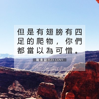 Picture 07 - 利 未 記 11:23 CUVT - 但 是 有 翅 膀 有 四 足 的 爬 物 ， - Bible Verse Picture