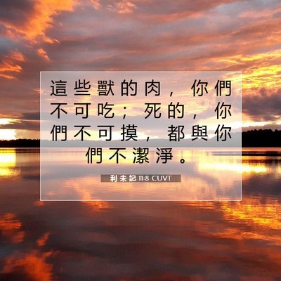 Picture 07 - 利 未 記 11:8 CUVT - 這 些 獸 的 肉 ， 你 們 不 可 吃 ； - Bible Verse Picture